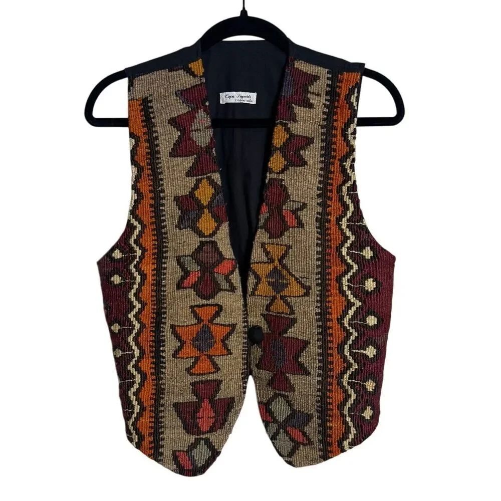 VTG Kilim Capa Imports Vest Women's Sz. S